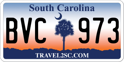 SC license plate BVC973