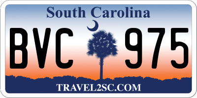 SC license plate BVC975