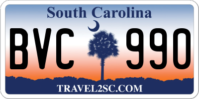SC license plate BVC990