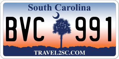 SC license plate BVC991