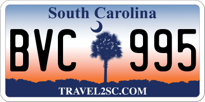 SC license plate BVC995