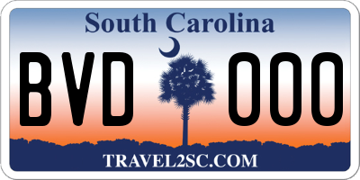 SC license plate BVD000