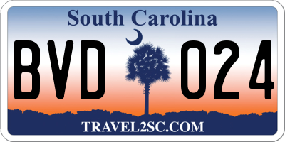 SC license plate BVD024