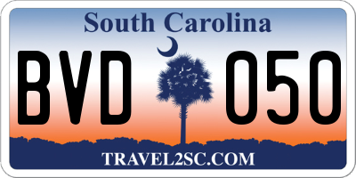 SC license plate BVD050