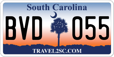 SC license plate BVD055