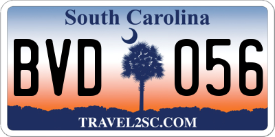 SC license plate BVD056
