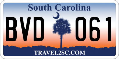 SC license plate BVD061