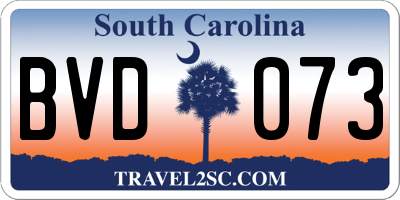 SC license plate BVD073