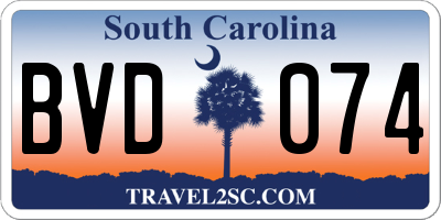 SC license plate BVD074