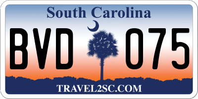SC license plate BVD075