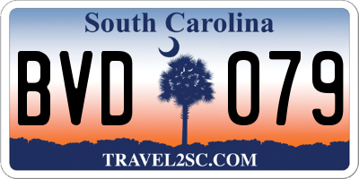 SC license plate BVD079