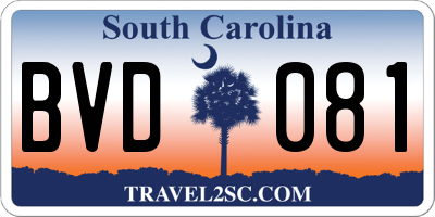SC license plate BVD081