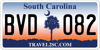 SC license plate BVD082