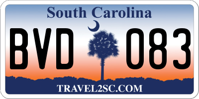 SC license plate BVD083