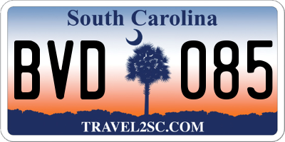 SC license plate BVD085