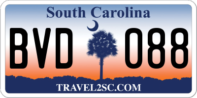 SC license plate BVD088