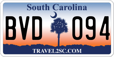 SC license plate BVD094