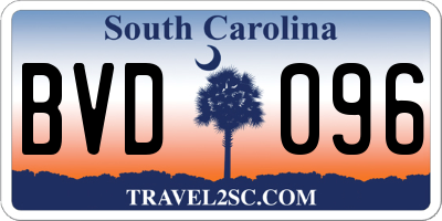 SC license plate BVD096
