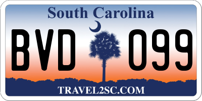 SC license plate BVD099