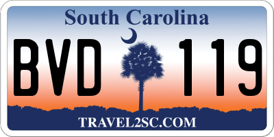 SC license plate BVD119