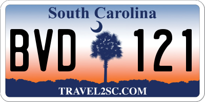 SC license plate BVD121