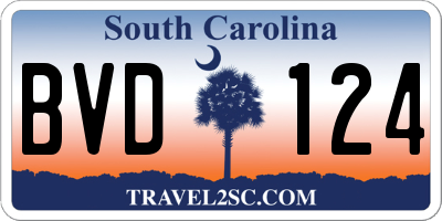 SC license plate BVD124