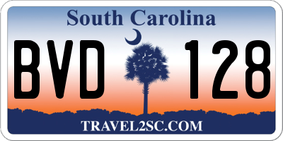 SC license plate BVD128