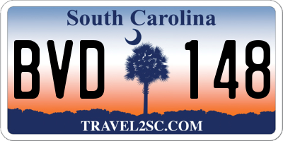 SC license plate BVD148