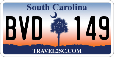 SC license plate BVD149