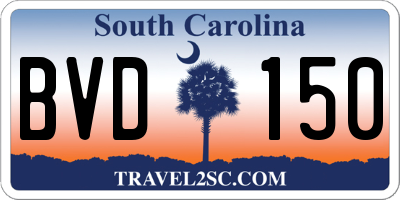 SC license plate BVD150