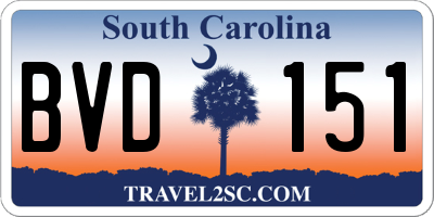 SC license plate BVD151
