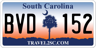SC license plate BVD152