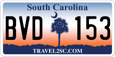 SC license plate BVD153