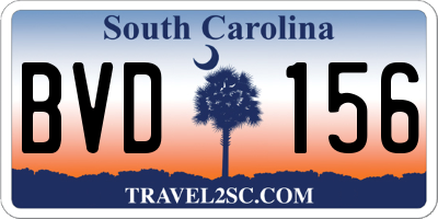 SC license plate BVD156