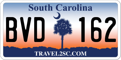 SC license plate BVD162