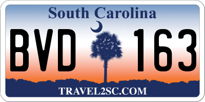 SC license plate BVD163