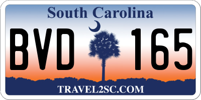 SC license plate BVD165