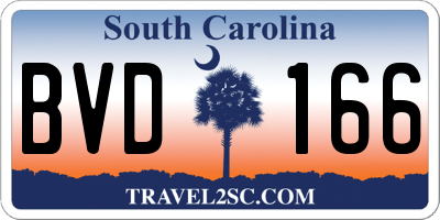 SC license plate BVD166