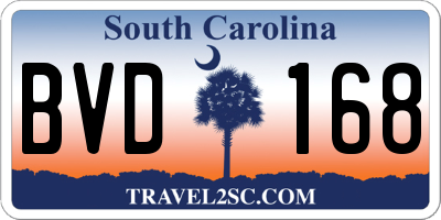 SC license plate BVD168
