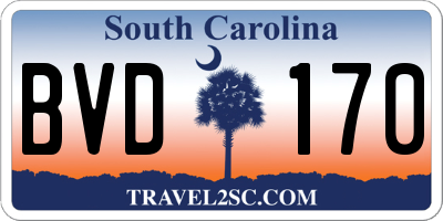 SC license plate BVD170