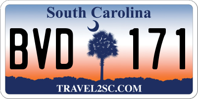 SC license plate BVD171