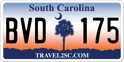 SC license plate BVD175