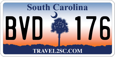 SC license plate BVD176