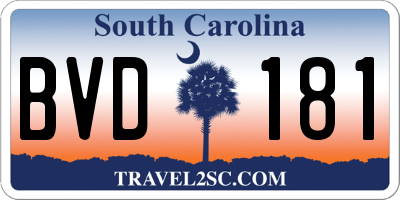 SC license plate BVD181
