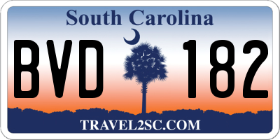 SC license plate BVD182