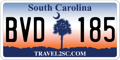 SC license plate BVD185