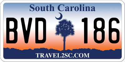 SC license plate BVD186