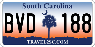 SC license plate BVD188