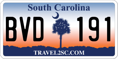 SC license plate BVD191