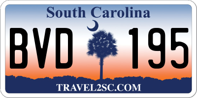 SC license plate BVD195